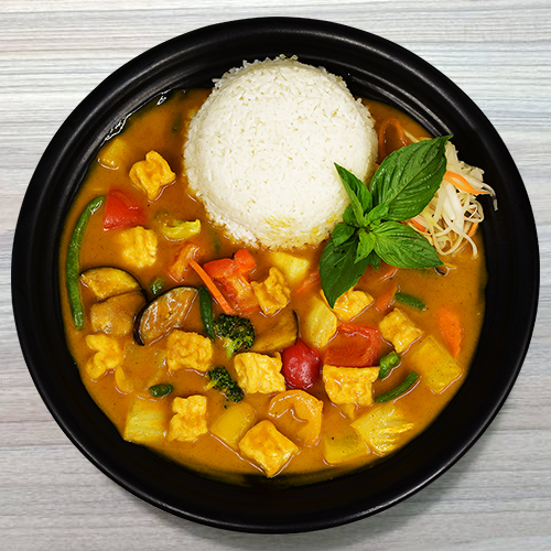 Tofu Xào Rau Cà Ri - Zeleninové Kari s Tofu, Rýže